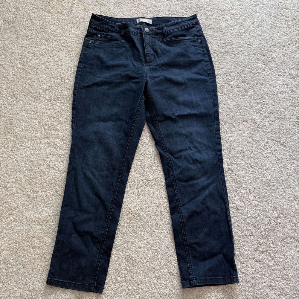 J. Jill Denim Women Sz 8 Smooth Fit Ankle Dark Blue Petite